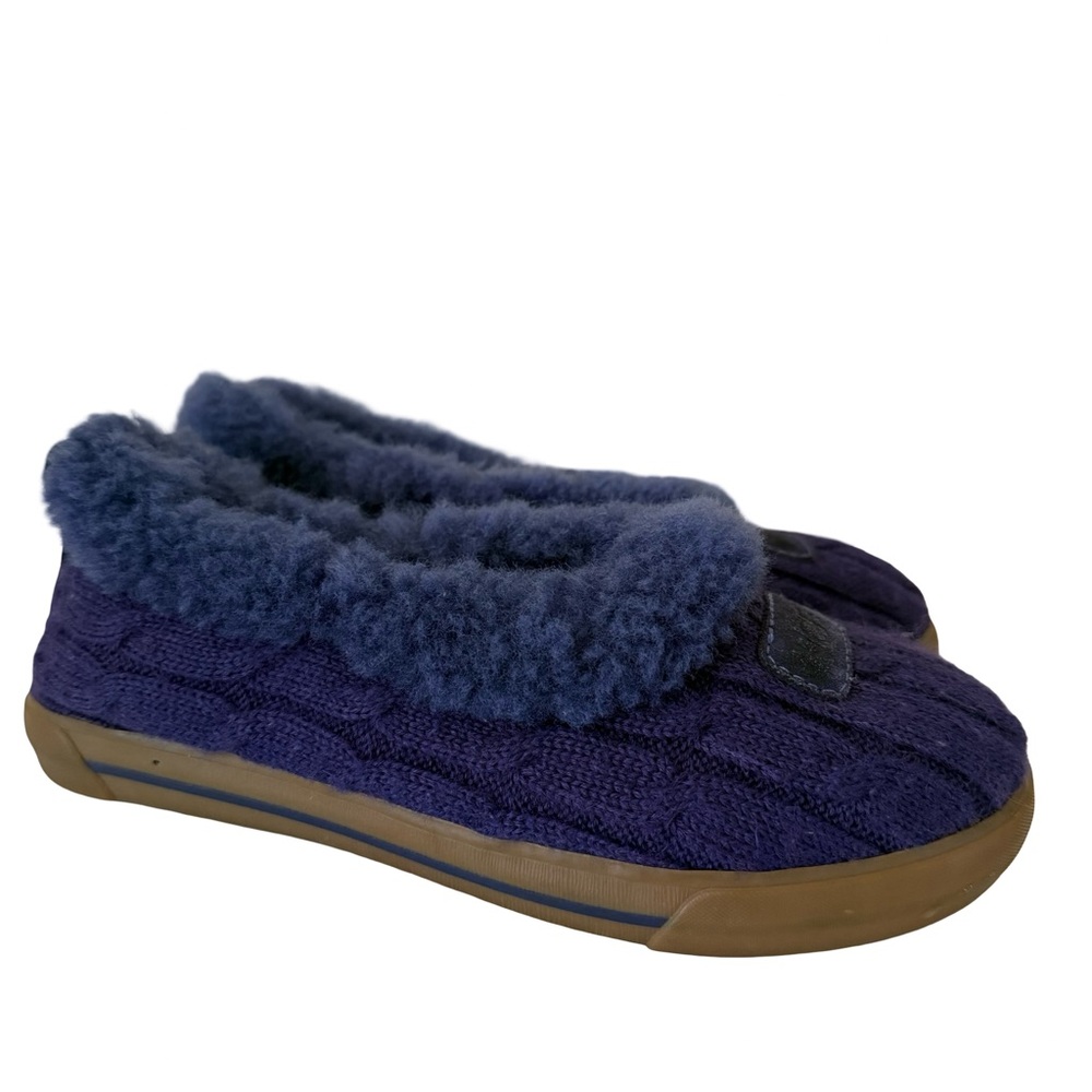 UGG Shoes Rylan Knit Sheepskin Slippers Slip On Casual Low Top Blue SZ 7
